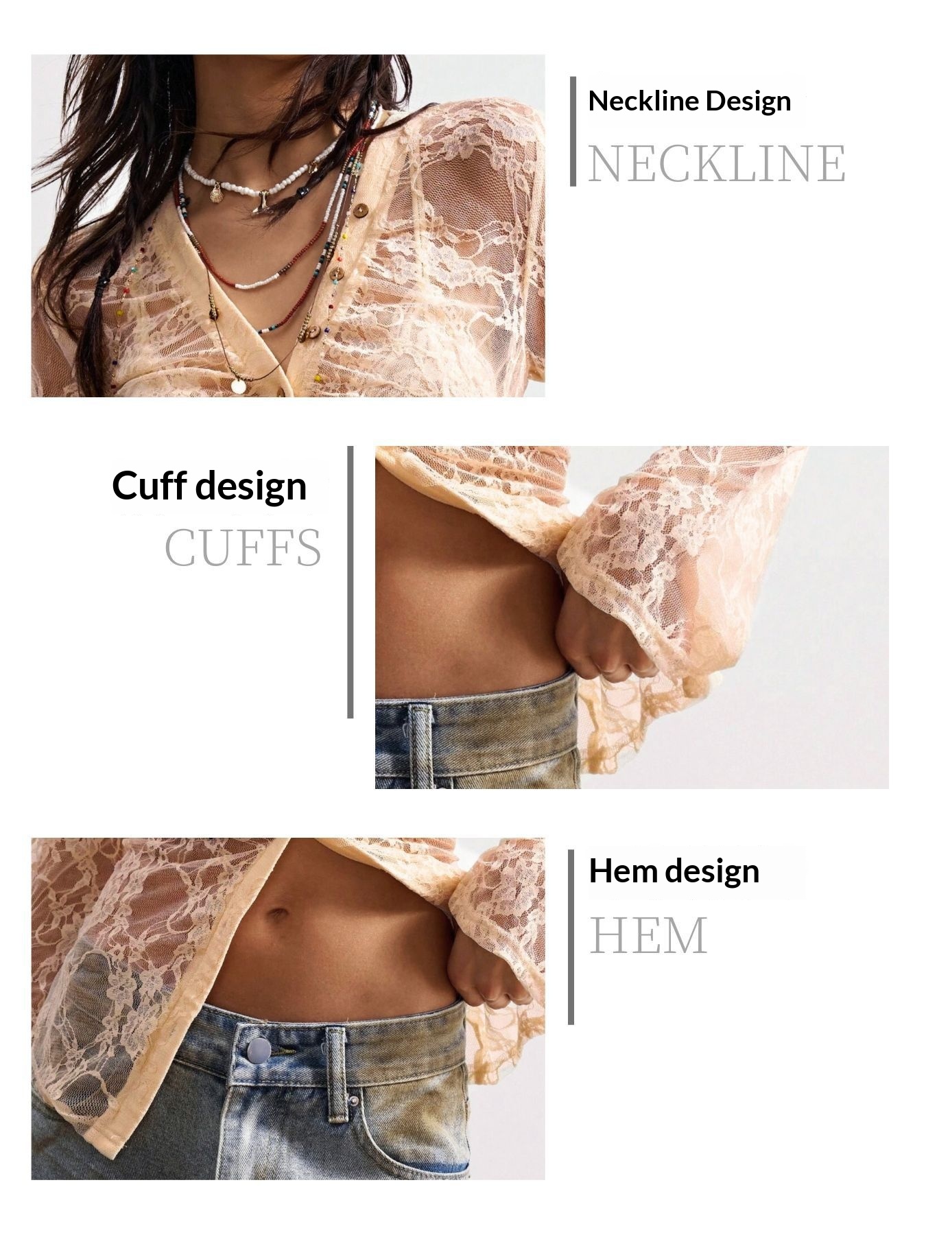 Camicia donna in pizzo taglio attillato top semi-trasparente_voghion.com