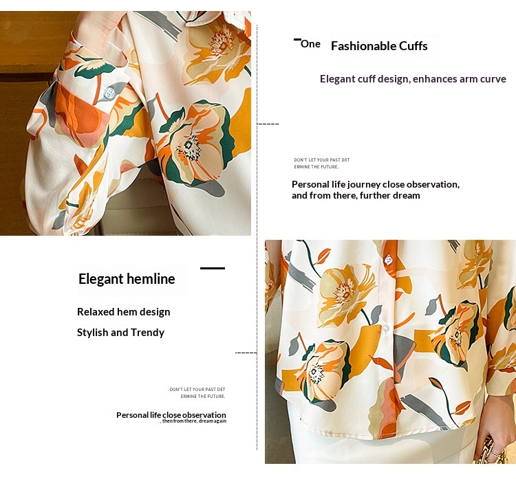 Camicetta elegante da donna a maniche lunghe con fantasia_voghion.com