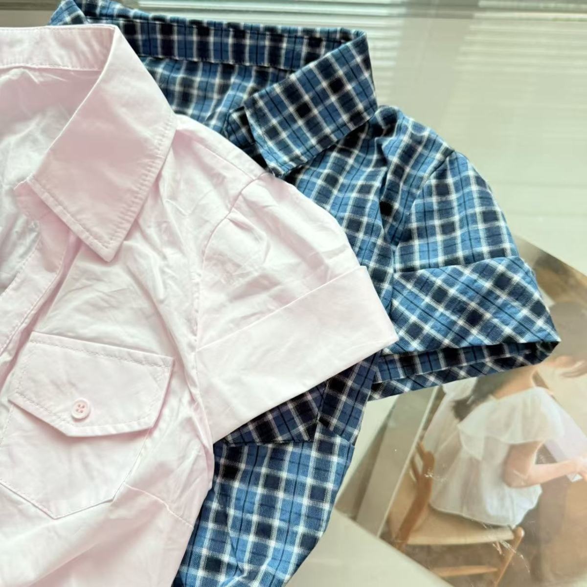 Camicia donna stile coreano con cintura in vita e tasche_voghion.com