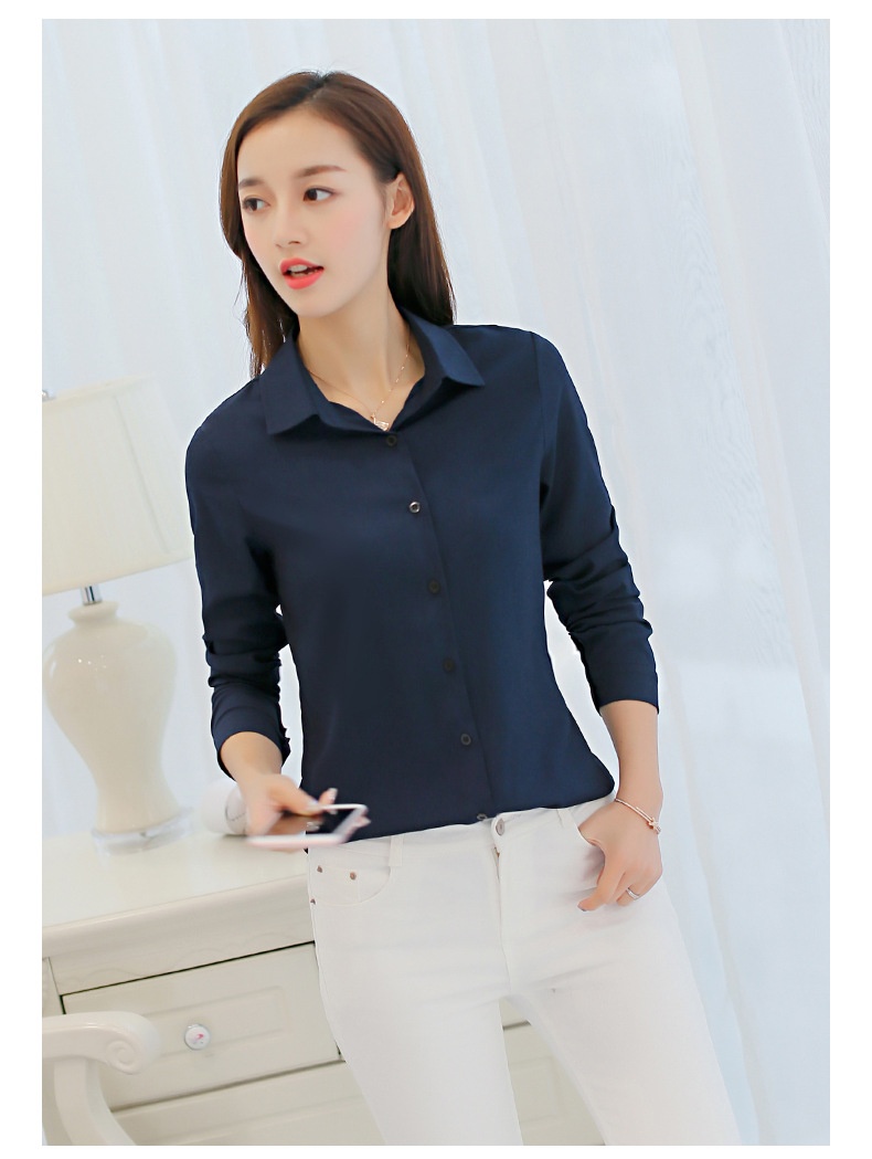 Damen Bluse Langarm Slim Fit Modisch Versatil Casual Hemd Damen_voghion.com