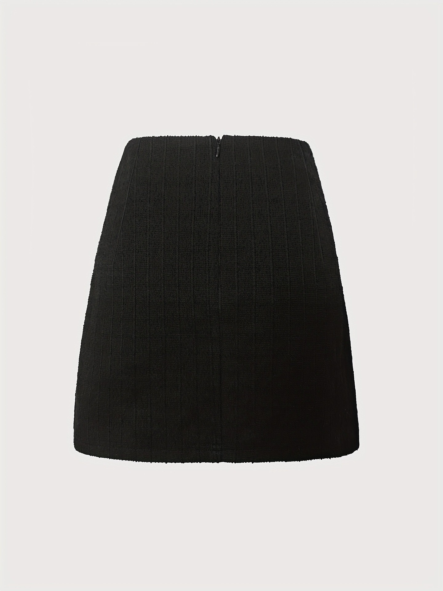 Women's Leather Patchwork A-line Skirt With Back Zipper And Pocket_voghion.com