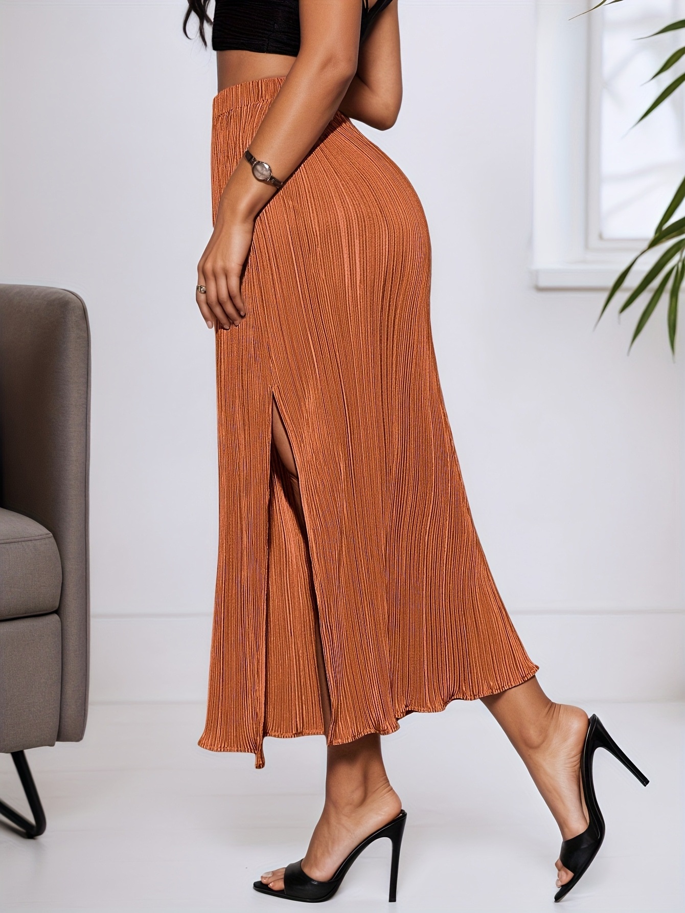 Women's High-waisted Skirt Elegant Summer Plus Size Skirt_voghion.com
