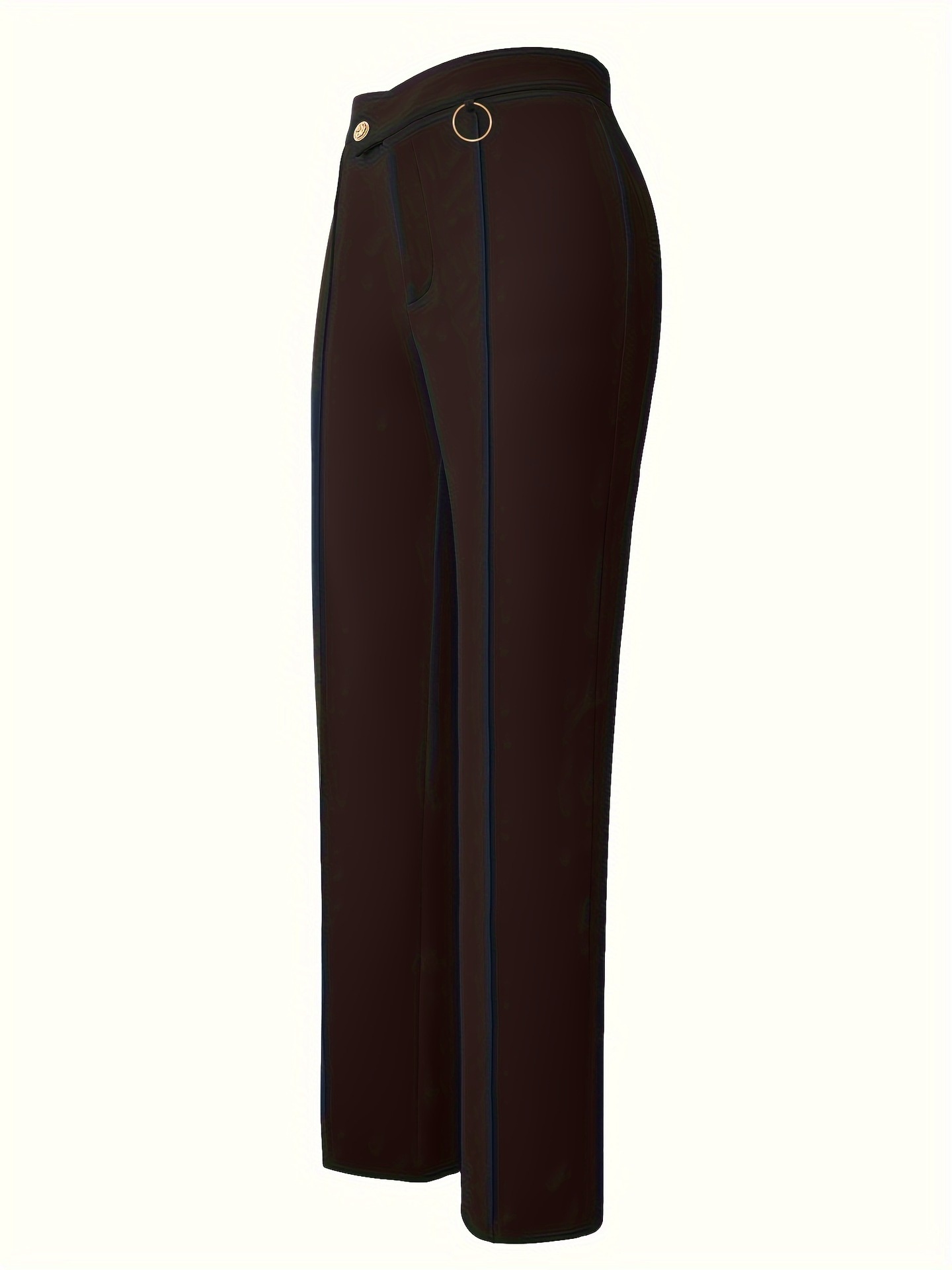 European American Cross-border Women's Trousers, Elegant And Versatile For Commuting, With An Irregular Waist Design,_voghion.com