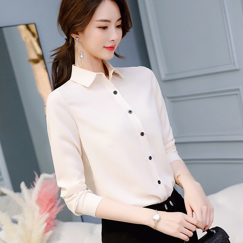 Caidai Fei 2025 Frühling Sommer Neue Koreanische Stil Slim Fit Vielseitig Plus Größe Basis Mode Hemd Langarm Casual_voghion.com