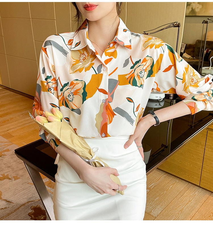 Camicetta elegante da donna a maniche lunghe con fantasia_voghion.com