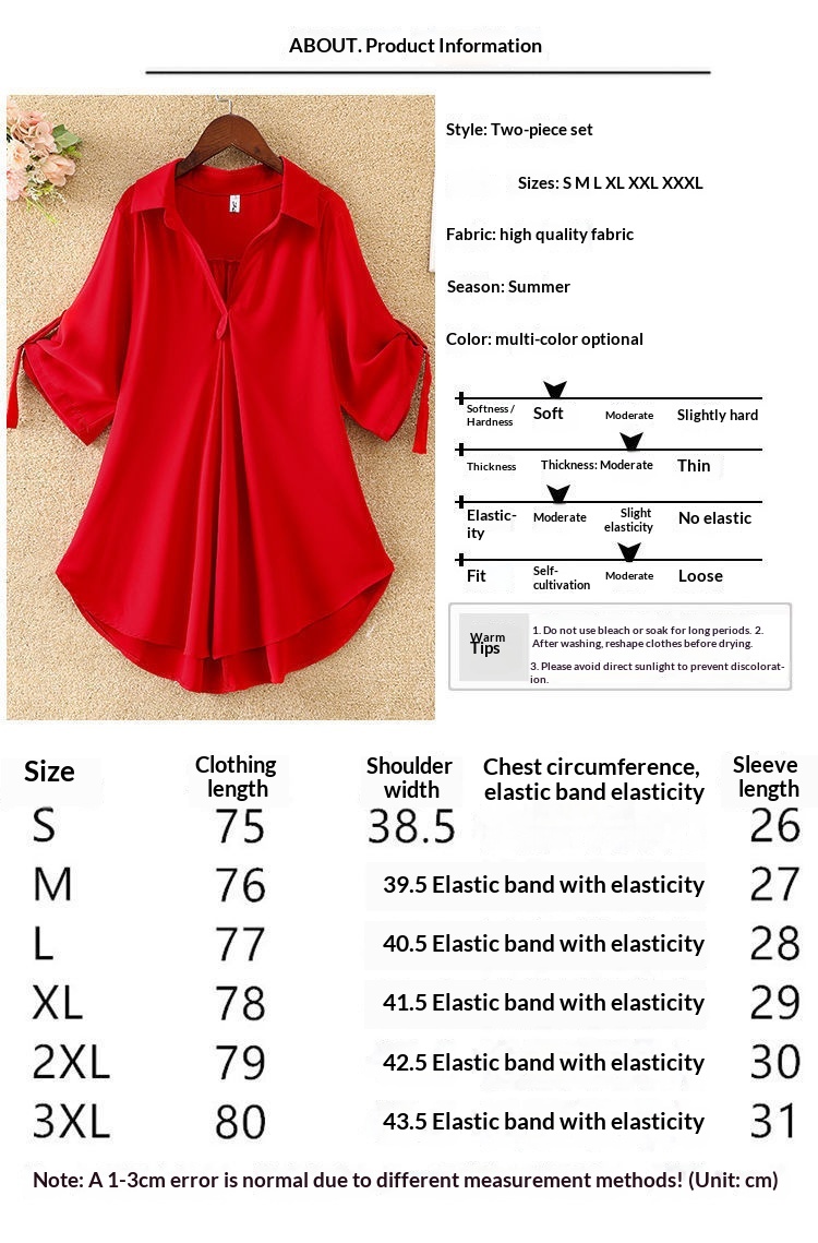 Elegant Women's Chiffon Blouse Mid-length Summer Loose Top_voghion.com
