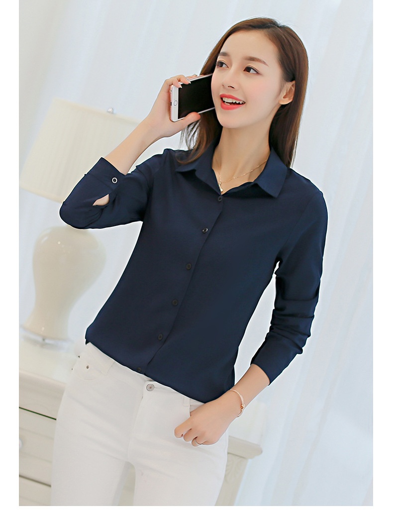 Damen Bluse Langarm Slim Fit Modisch Versatil Casual Hemd Damen_voghion.com