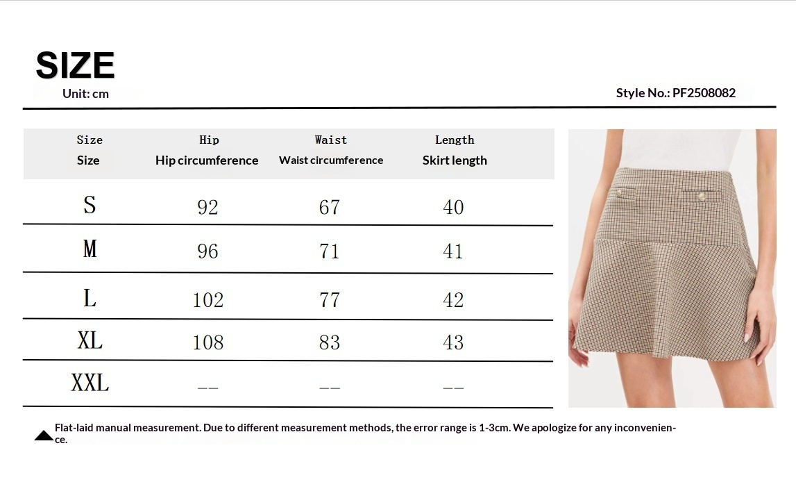 Women's High-waisted Plaid A-line Skirt Plus Size Fashion_voghion.com