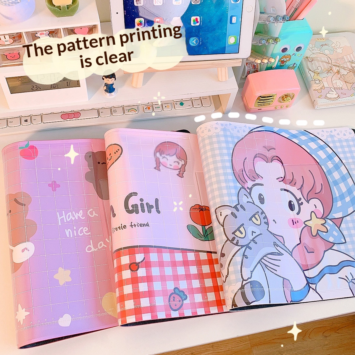 Yilan Cute Mouse Girly Student Desk Computer Soft Pad Ins Style Personalized Creative Desktop Gaming Mat_voghion.com