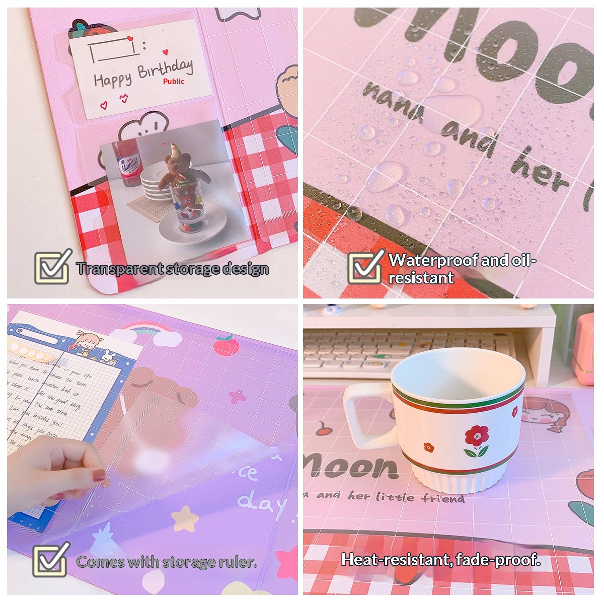 Yilan Cute Mouse Girly Student Desk Computer Soft Pad Ins Style Personalized Creative Desktop Gaming Mat_voghion.com