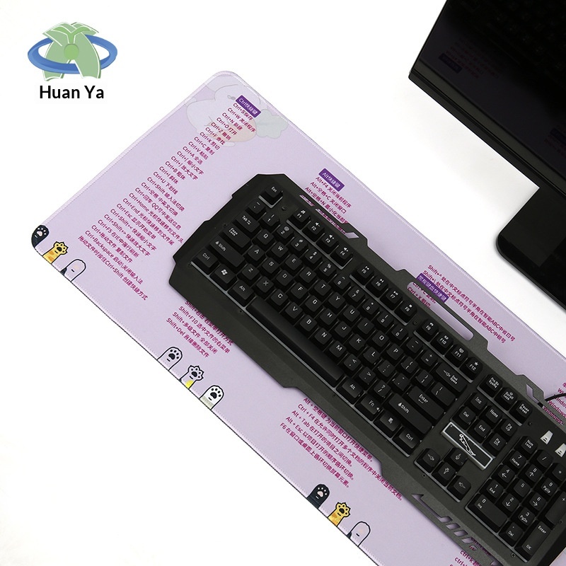 Tapis de souris extra-large personnalisé avec touches de raccourci, tapis de bureau à verrouillage de bord pour clavier, idéal pour le bureau, les jeux et les études_voghion.com