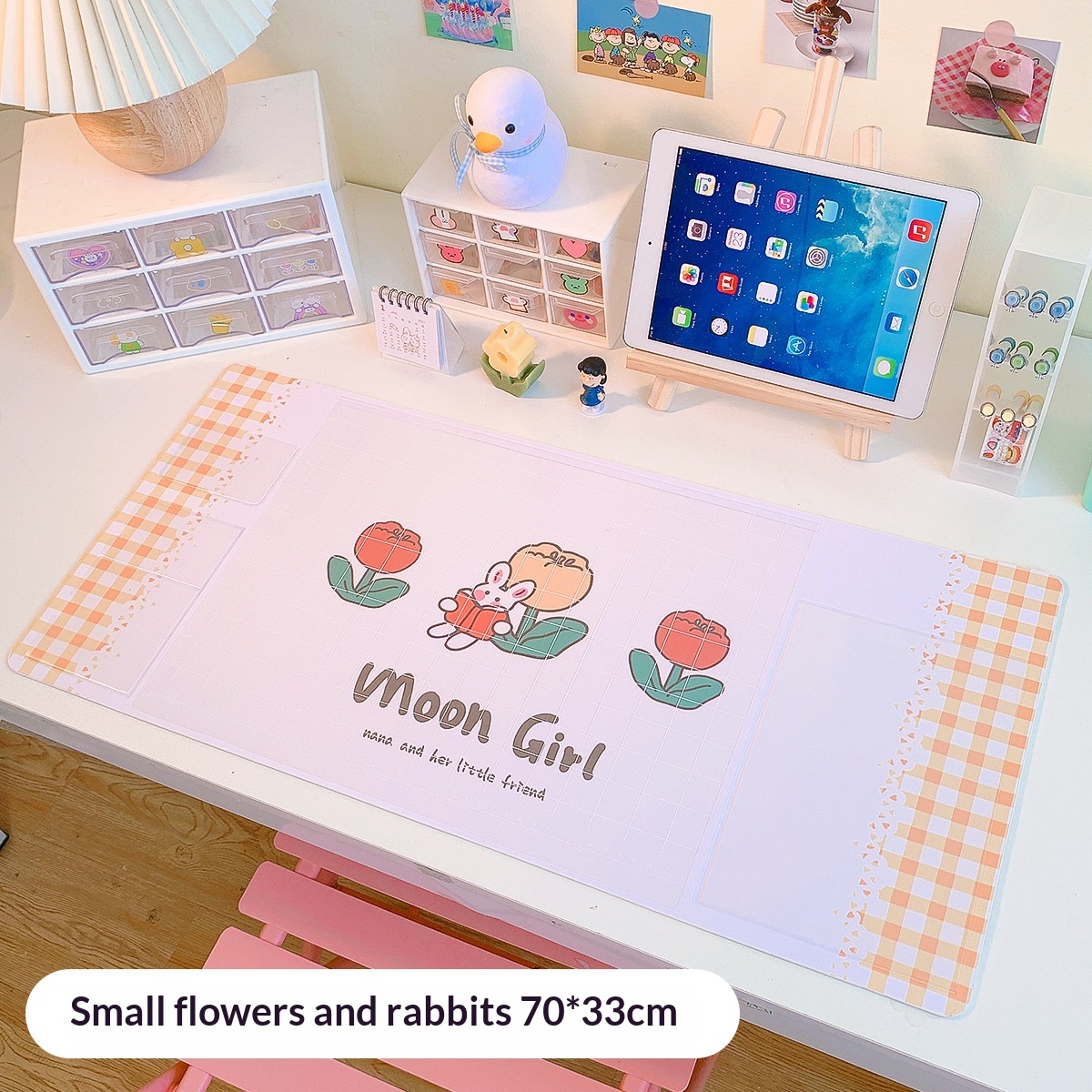 Yilan Cute Mouse Girly Student Desk Computer Soft Pad Ins Style Personalized Creative Desktop Gaming Mat_voghion.com