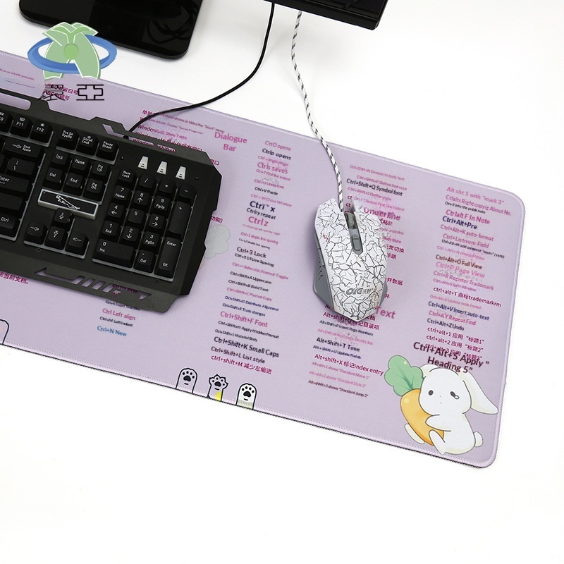 Tapis de souris extra-large personnalisé avec touches de raccourci, tapis de bureau à verrouillage de bord pour clavier, idéal pour le bureau, les jeux et les études_voghion.com