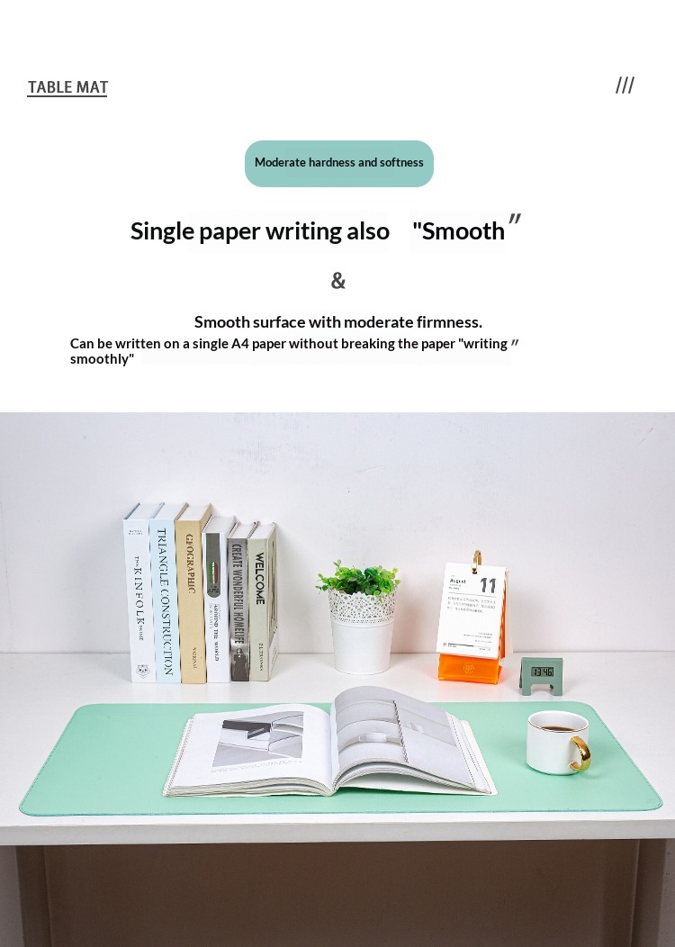 Tapis de souris en cuir double face, extra-large, résistant à la saleté et imperméable, vendu directement du fabricant._voghion.com