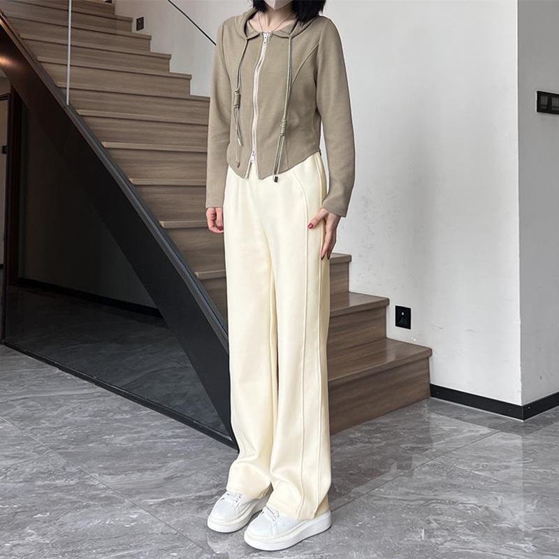Narrow Straight-Leg For Women, Spring And Autumn New High-Waisted Slimming Versatile Loose Draped Fashion Simple Sports_voghion.com