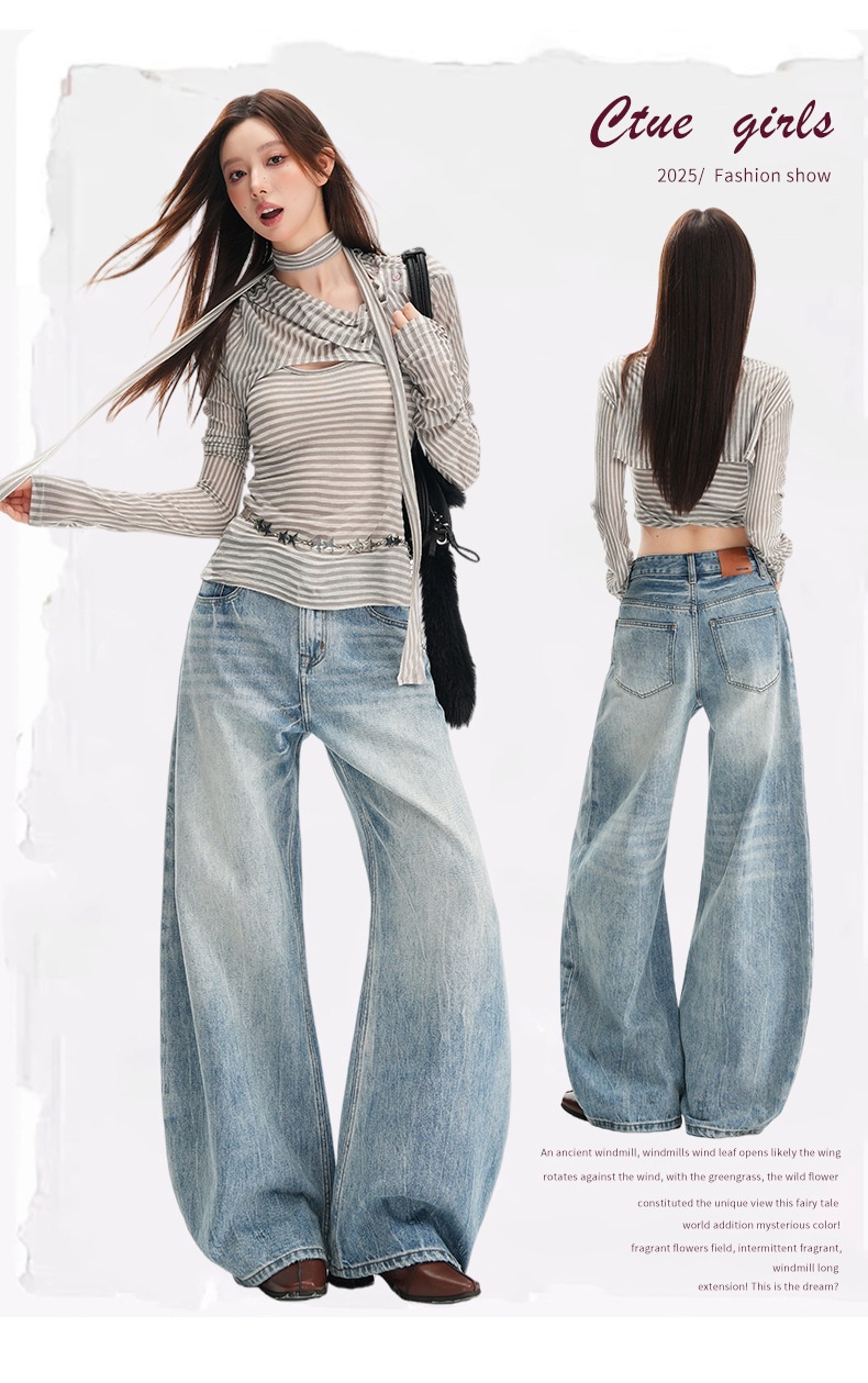 Damen Jeans In Hellblau Im Washed-look Für Große Frauen_voghion.com
