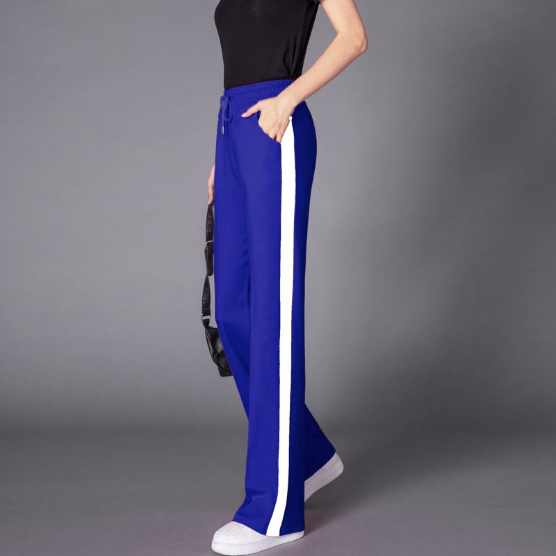 2025 New Spring/Summer Striped Wide-Leg For Women, High-Waisted, Fitness, Spring/Autumn, Retro Casual Sports, Square_voghion.com