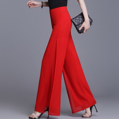 Sommer 2024: Neuer Chiffon-Rock mit weitem Bein für Damen, drapierter Rock mit hohem Bund und Schlitz, figurschmeichelnd, gerades Bein, lässig._voghion.com