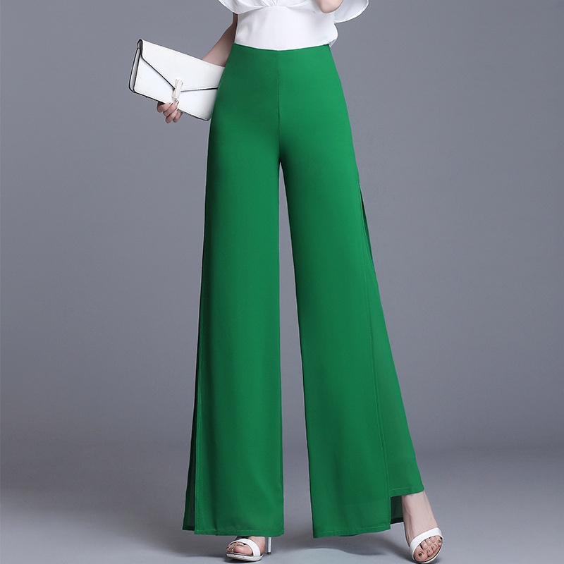 Sommer 2024: Neuer Chiffon-Rock mit weitem Bein für Damen, drapierter Rock mit hohem Bund und Schlitz, figurschmeichelnd, gerades Bein, lässig._voghion.com