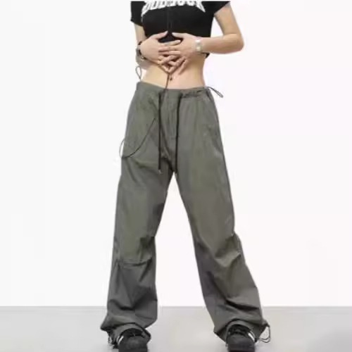 Pantalones deportivos de estilo urbano para mujer, diseño moderno de verano, pernera recta con cremallera, secado rápido, estilo americano._voghion.com