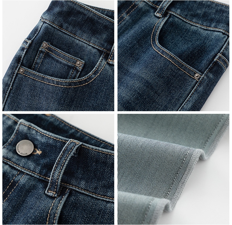 Women's Flared Jeans High-waisted Slim Fit Cropped Stretch Denim_voghion.com