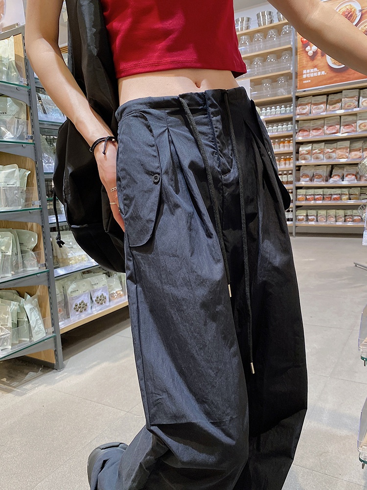 Schnelltrocknende Arbeitshose im amerikanischen Stil für Damen, Sommer 2025, dünn, hochgeschnitten, figurformend, lässig_voghion.com