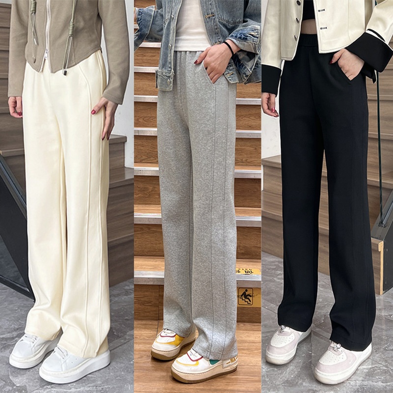 Narrow Straight-Leg For Women, Spring And Autumn New High-Waisted Slimming Versatile Loose Draped Fashion Simple Sports_voghion.com