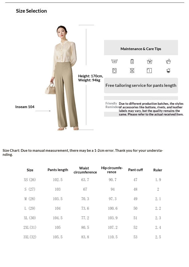 Women's Draped Flared Trousers High Waisted Casual Pants_voghion.com