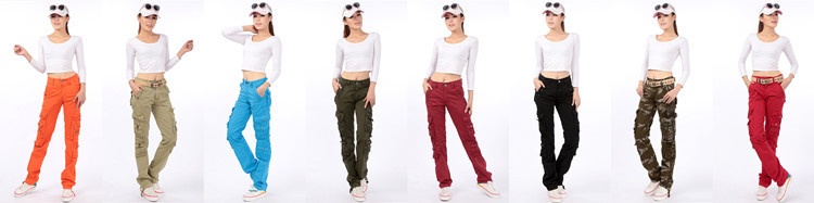 Women's Cargo Pants Loose Fit Slimming Multi-pocket Casual Trousers_voghion.com