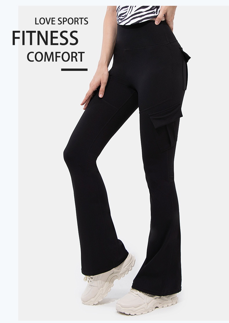 Women's Flared Pants High Waisted Butt Lifting Workwear Trousers_voghion.com