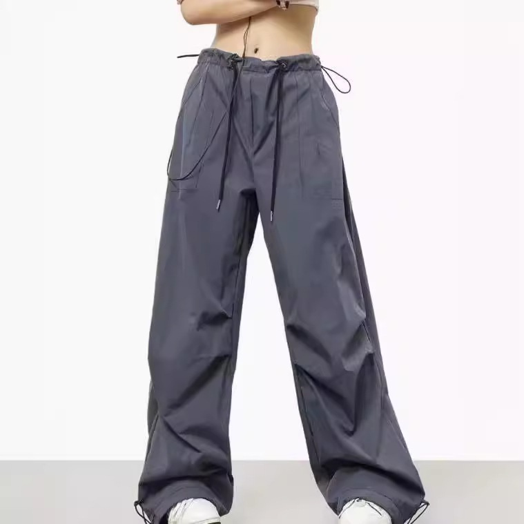 Pantalones deportivos de estilo urbano para mujer, diseño moderno de verano, pernera recta con cremallera, secado rápido, estilo americano._voghion.com