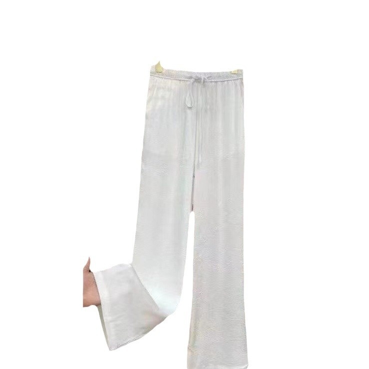 Pantalones anchos rectos ajustados de estilo chino para mujer, pantalones holgados cortos para primavera y otoño, que alargan las piernas, nuevos._voghion.com