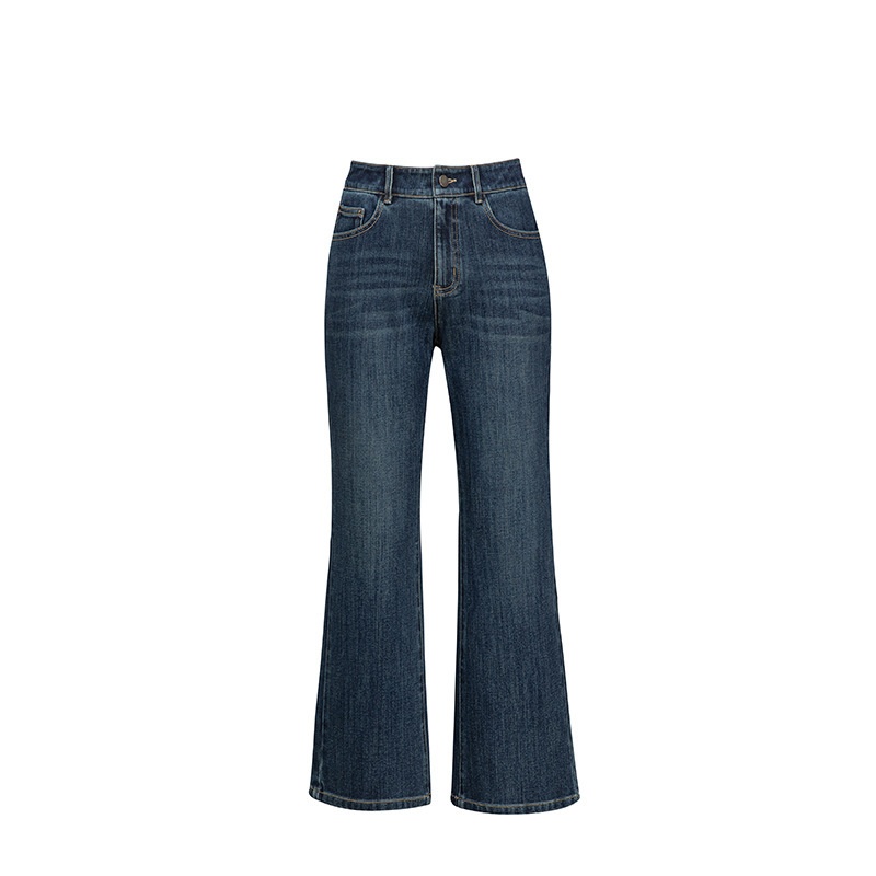 Miaoyu Women's High-Waisted Slim-Fit Cropped Flared Jeans, Spring 2026 Four-Way Stretch Bell-Bottom Pants_voghion.com