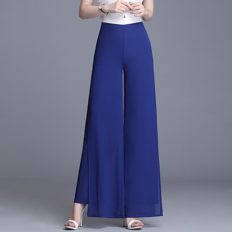 Sommer 2024: Neuer Chiffon-Rock mit weitem Bein für Damen, drapierter Rock mit hohem Bund und Schlitz, figurschmeichelnd, gerades Bein, lässig._voghion.com