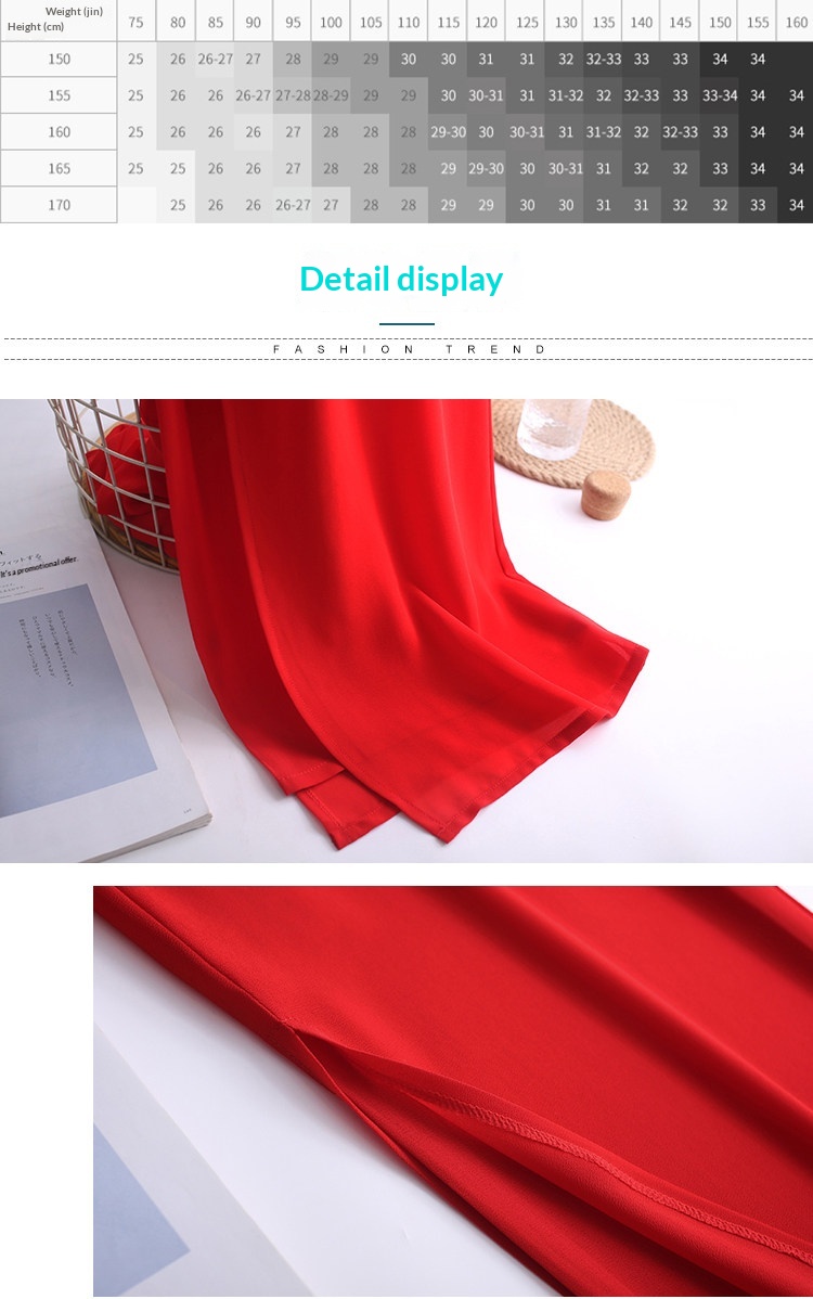Damen Weithosen Aus Chiffon Mit Hohem Bund Und Schlitz Elegant_voghion.com