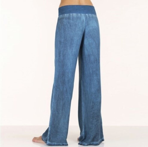 European And American Foreign Trade Plus-size Women's Casual Lightweight Jeans, Wide-leg Long Pants,_voghion.com