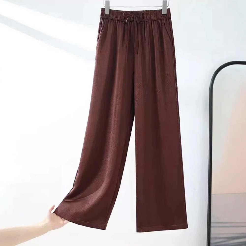 Pantalones anchos rectos ajustados de estilo chino para mujer, pantalones holgados cortos para primavera y otoño, que alargan las piernas, nuevos._voghion.com