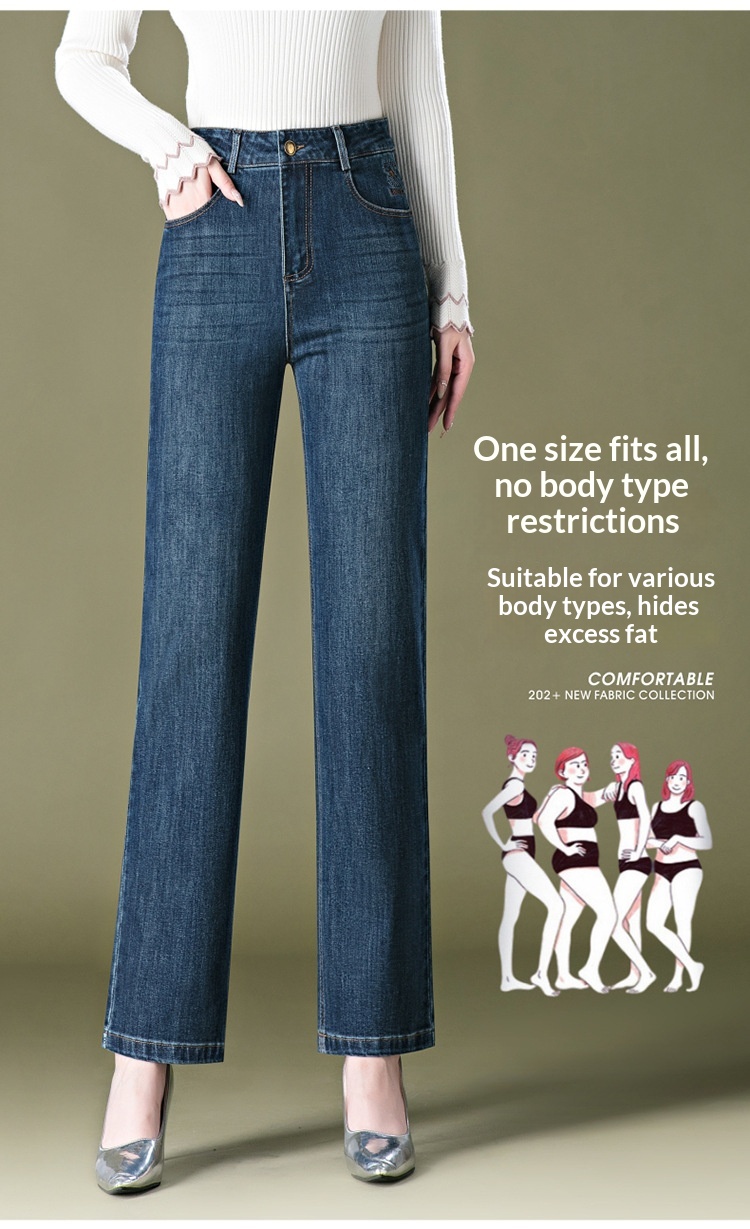 Dam mom jeans raka ben broderade vida och ledig passform_voghion.com
