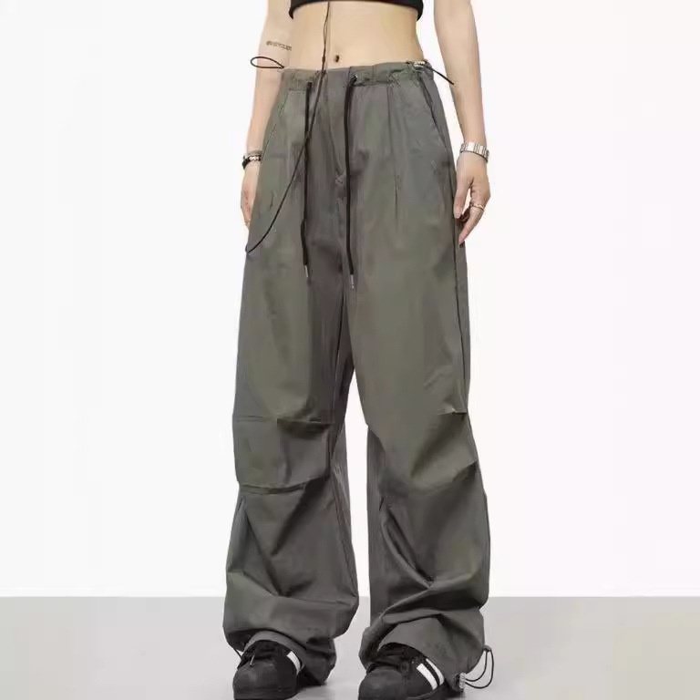 Pantalones deportivos de estilo urbano para mujer, diseño moderno de verano, pernera recta con cremallera, secado rápido, estilo americano._voghion.com