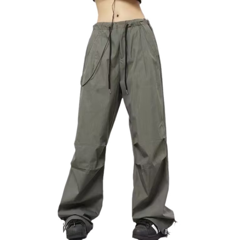 Pantalones deportivos de estilo urbano para mujer, diseño moderno de verano, pernera recta con cremallera, secado rápido, estilo americano._voghion.com