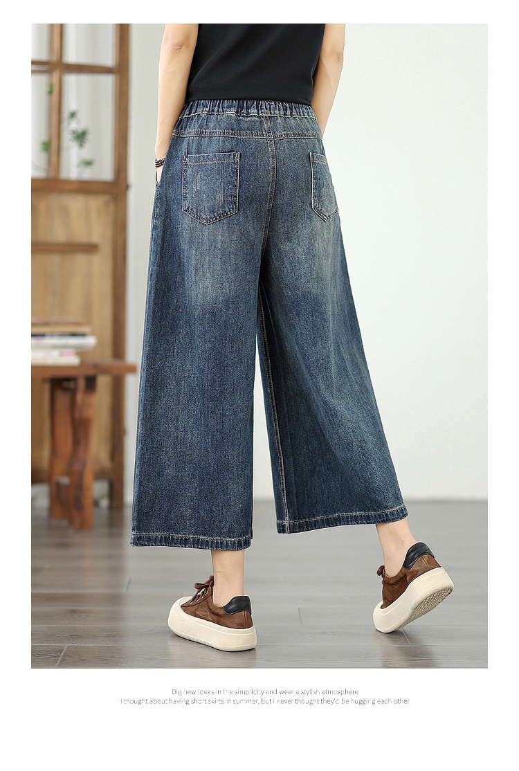 Damen Denim Culottes Weite Passform Für Den Herbst_voghion.com