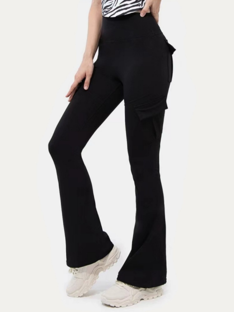 Women's Flared Pants High Waisted Butt Lifting Workwear Trousers_voghion.com