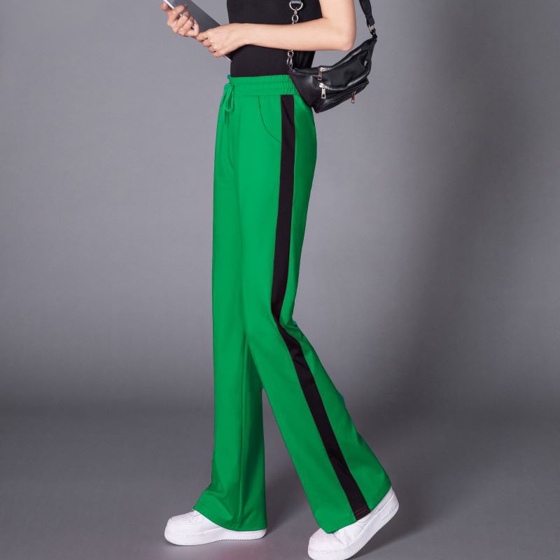 2025 New Spring/Summer Striped Wide-Leg For Women, High-Waisted, Fitness, Spring/Autumn, Retro Casual Sports, Square_voghion.com