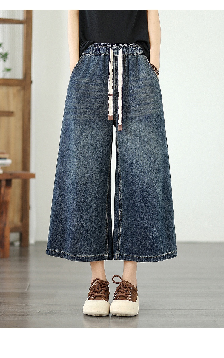 Damen Denim Culottes Weite Passform Für Den Herbst_voghion.com