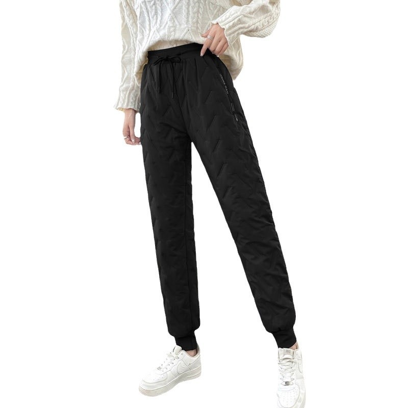Fleece-Lined Thickened Cotton For Women Winter Windproof Waterproof Cold-Proof Warm Ski Pants Outdoor Lamb Wool Jogger_voghion.com