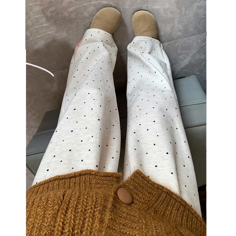 Relaxed Casual Polka Dot Women, Suitable For Spring, Summer, Autumn, Loose And Comfortable, Straight-cut, Simple, Sporty_voghion.com