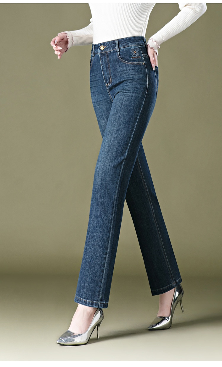 Dam mom jeans raka ben broderade vida och ledig passform_voghion.com