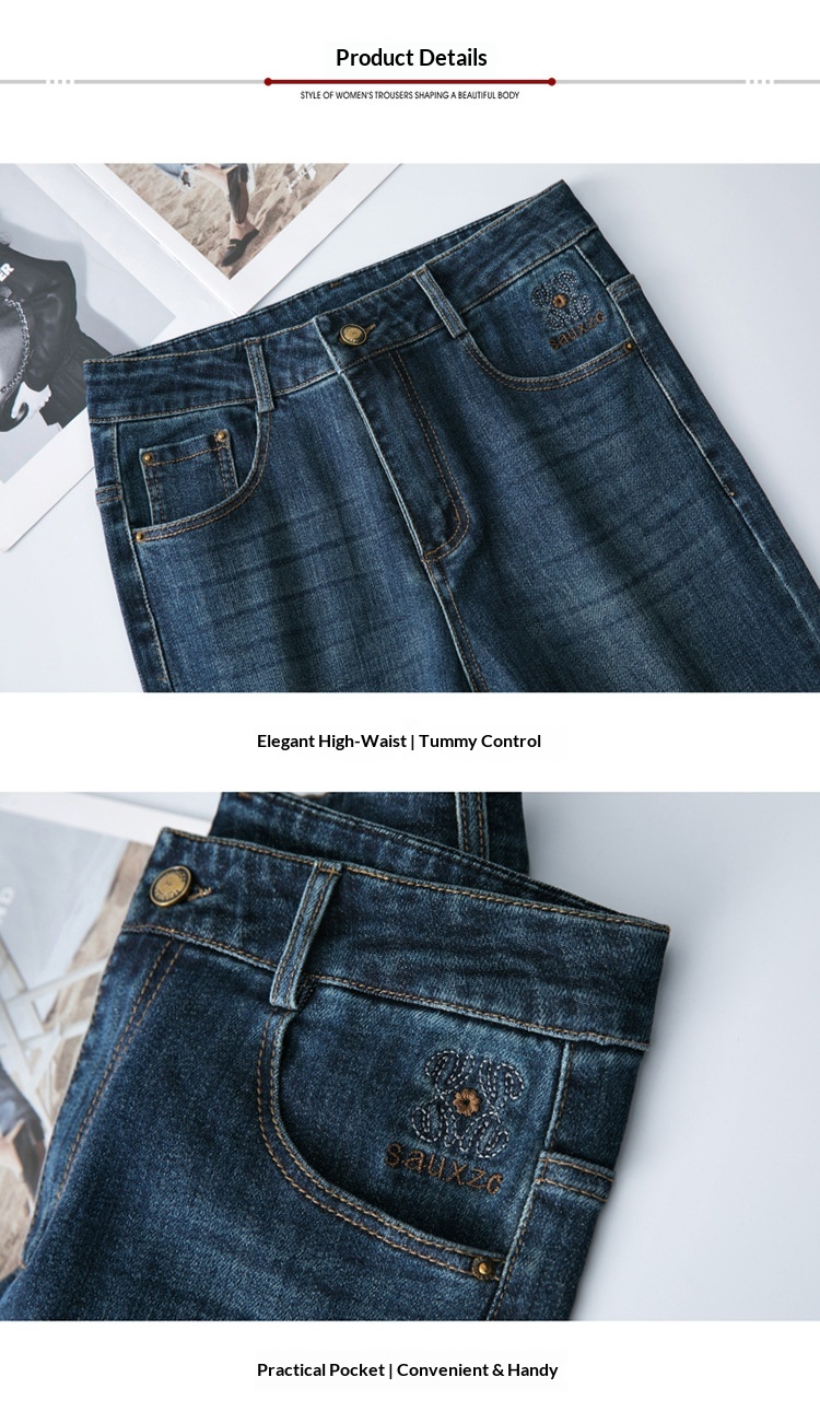 Dam mom jeans raka ben broderade vida och ledig passform_voghion.com