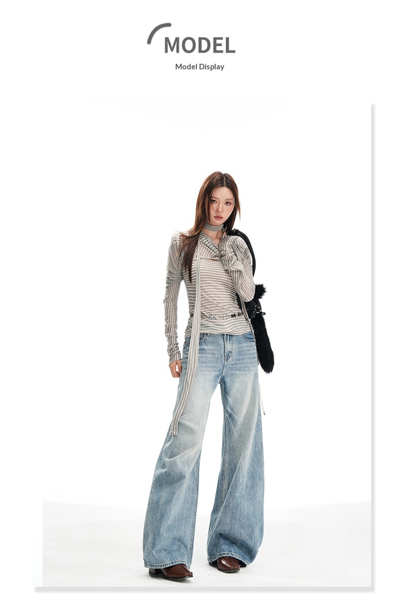 Damen Jeans In Hellblau Im Washed-look Für Große Frauen_voghion.com