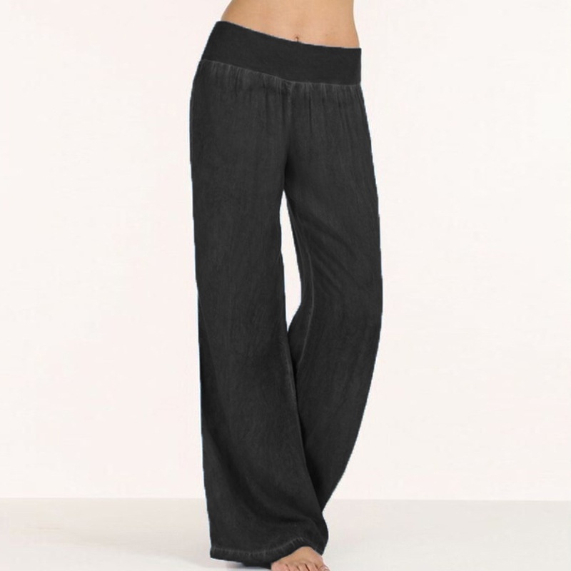 Damjeans vida ben byxor fritid lätta plus size långa byxor_voghion.com